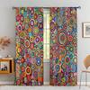 2pcs/Set, Boho Geometric Polka Dot Digital Printing Curtain Living Room Curtain,Blocking Curtain, Translucent Grommet Top Curtai