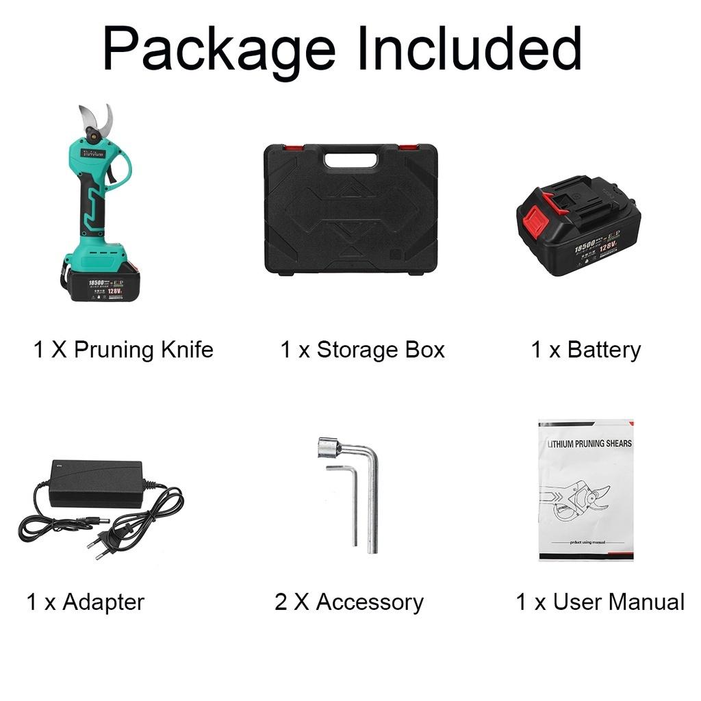 

128VF Аккумуляторный электрический секатор Секатор Эффективный Фруктовое дерево Бонсай Обрезка Веткорез Ландшафтный дизайн Для Makita 1*Battery
