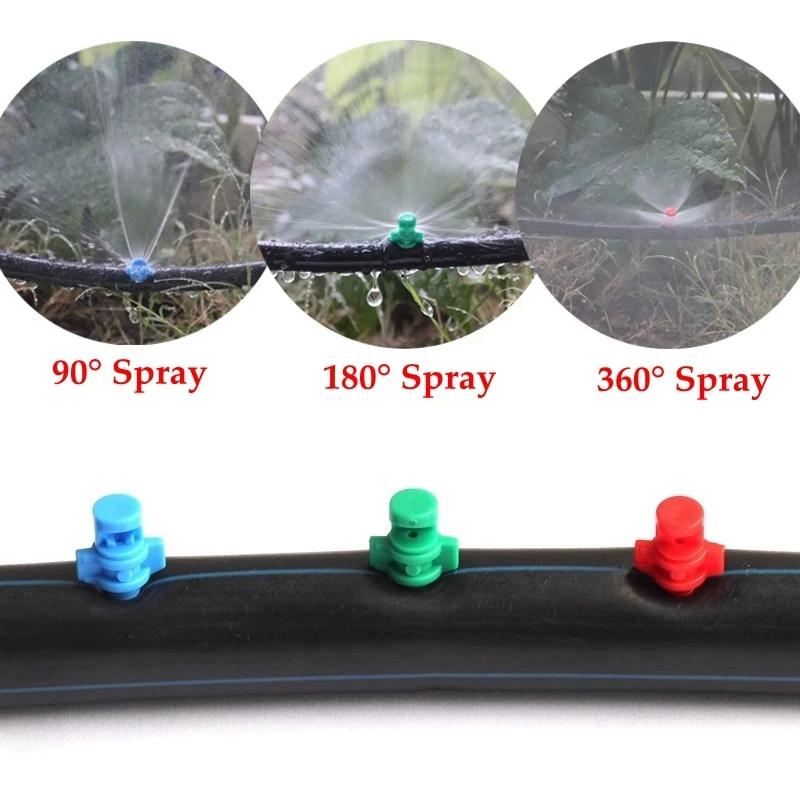 50pcs 90/180/360° Angle Simple Refraction Sprinkler Nozzle Head Garden Greenhouse Flower Tree Irrigation Misting Nozzle