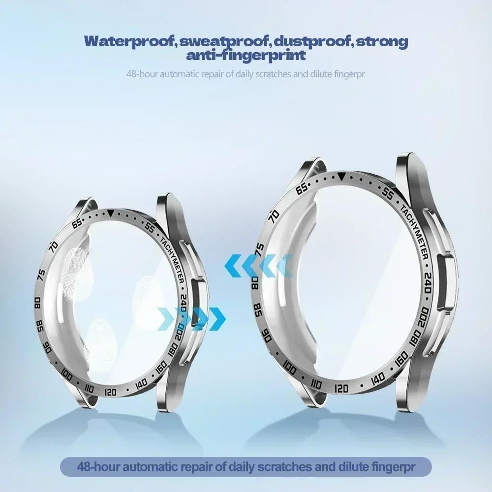 Tempered Glass+Bezel+Case for Samsung Watch 6 Classic 43mm 47mm Cover TPU Bumper All-Around Protector Clear Scratch Screen Shell