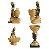 Statue d'Artisanat Figurine de Dame Tribale Africaine pour Table de Salon Chambre à Coucher