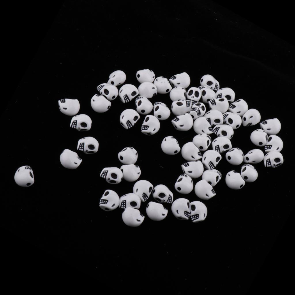 100 PCS 13mm Skull Spacer Beads for Jewelry Making Supplies in Bulk Finding