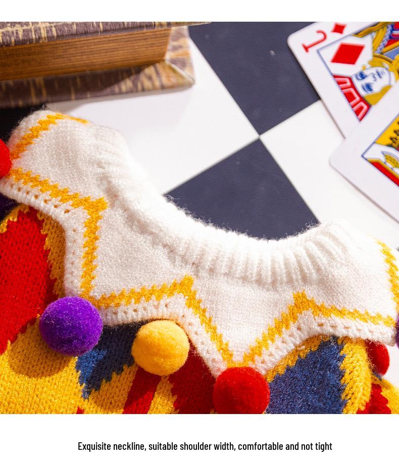 Autumn/Winter Warm Knitted Cat & Small Dog Sweater with Pompoms