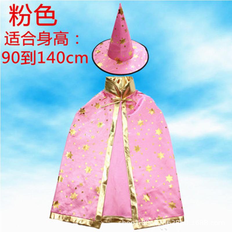 Halloween Cape Five-star Cape Children's Ball Bronzing Witch Cape Prop Cape Pumpkin Bag