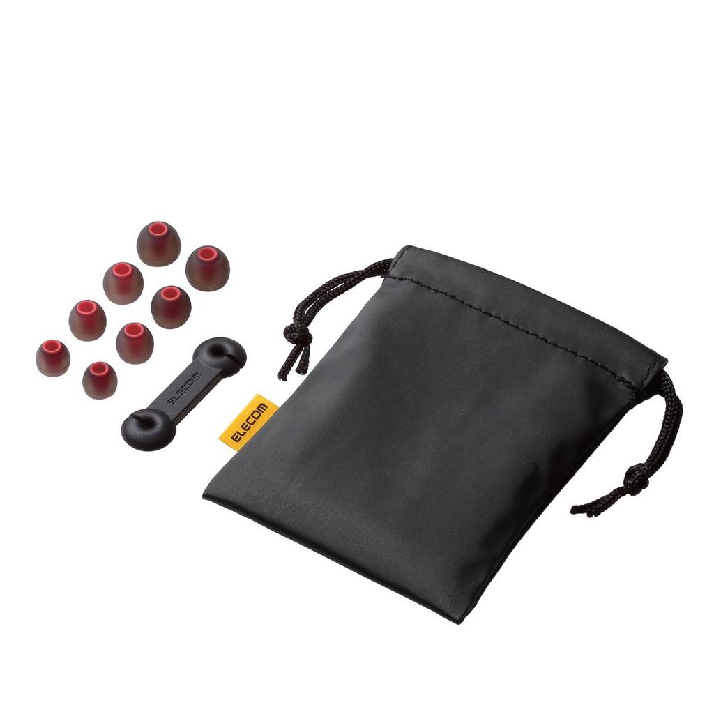 Elecom Stereo Earphones, In-Ear, 10mm Driver, Deep Bass, GrandBass, Red, EHP-GB100ARD