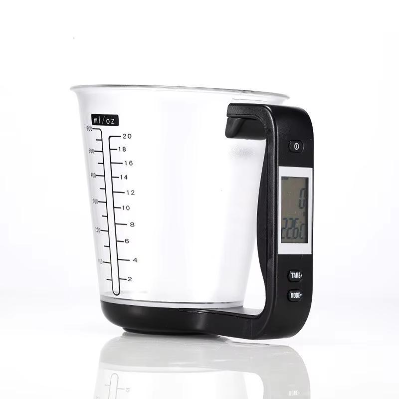Digitale Messbecherwaage 1000g, Multifunktionaler Küchenmessbecher mit Waage, LED-Display Backwerkzeug mit Skalenmarkierung