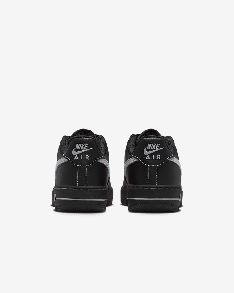 HV4762-003 Nike GS Air Force 1 LV8 Triple Black Gris Loup