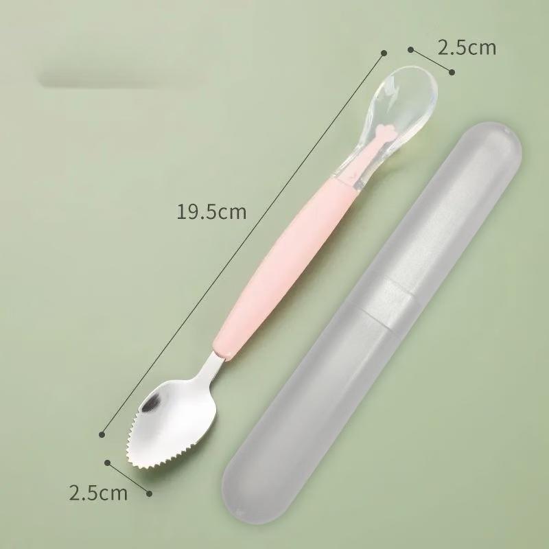 ZISIZ Baby Silicone Food Scraper Spoon