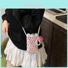 Knitted Mini Crossbody Bag With Tulip And Sunflower Design For Daily Urban Style