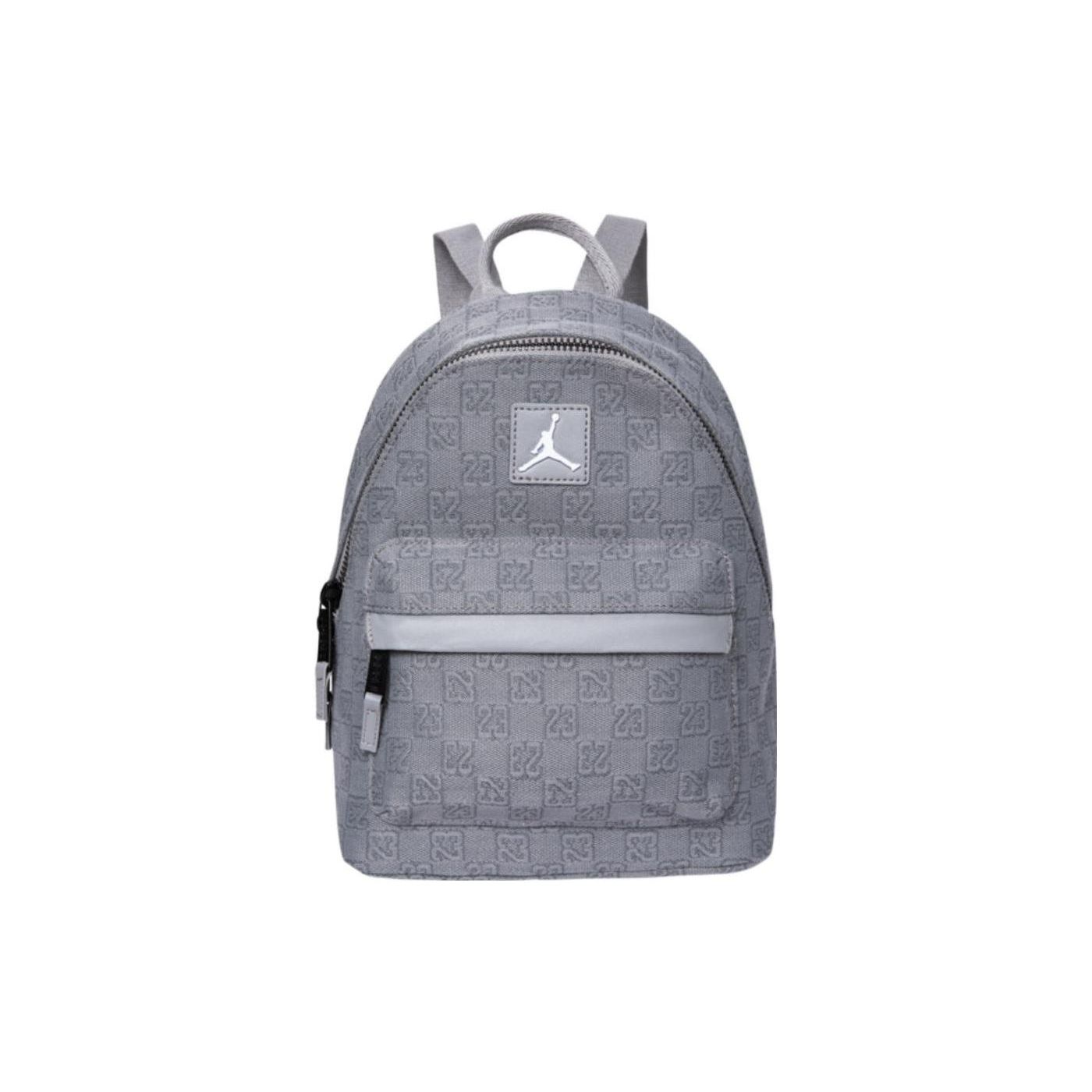 Jordan Classic Logo Zip Design Large Capacity Polyester Backpack Unisex Backpack Cement-Gray JD2313004TD-004 Small