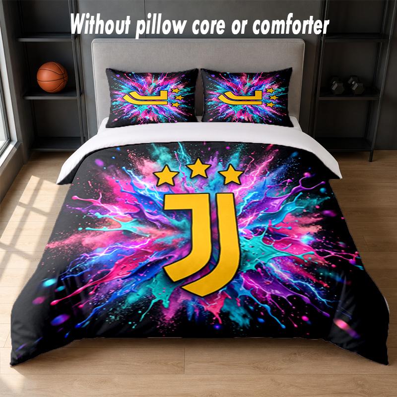 Set Biancheria da Letto Juventus FC Design 1 Copripiumino + 2 Federe Morbido Traspirante Biancheria da Letto per la Casa