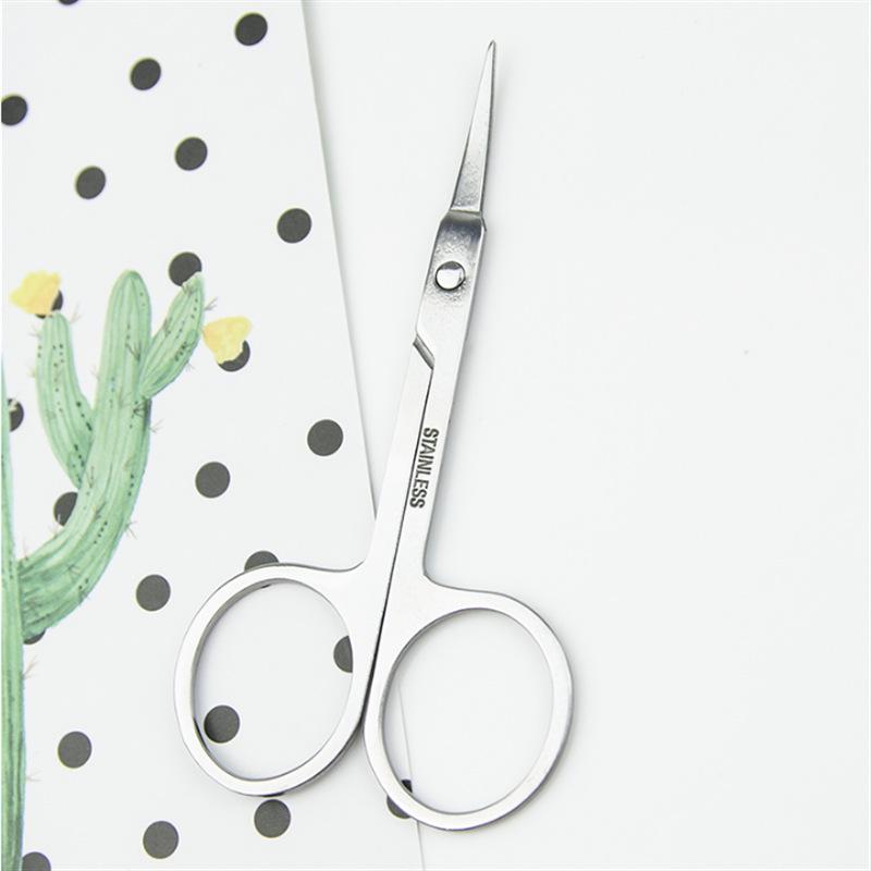 Stainless Steel Eyelash and Eyebrow Trimming Scissors - Multifunctional, Portable Beauty Tool