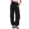 Women's Casual Pants Cargo Pants Elastic Waisted Hiking Pants With Pockets Lightweight Baggy Pants