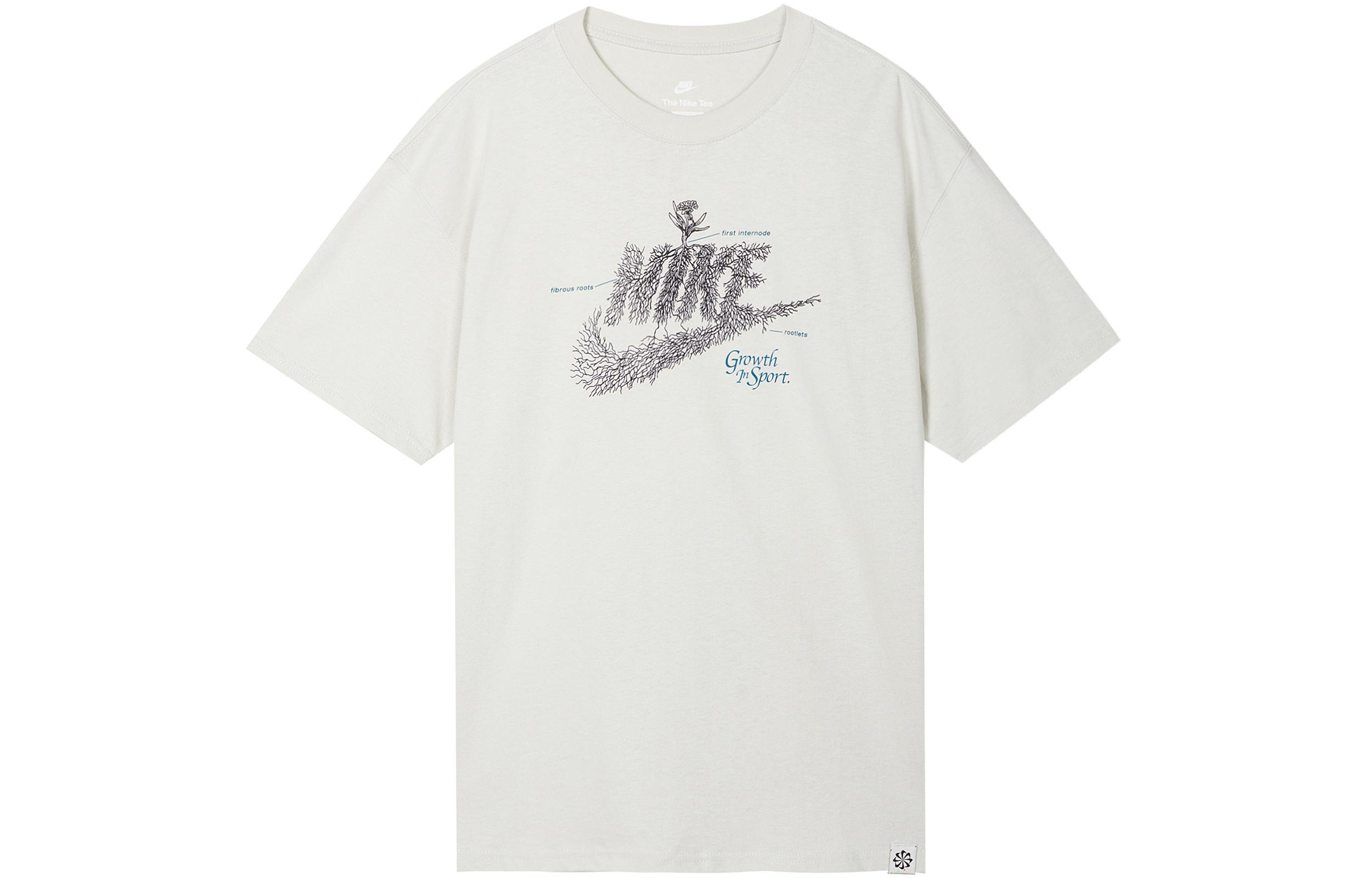 Nike T Shirts Men s Light Bone Crew Neck Moderate Straight Fit DN5135-072 XL