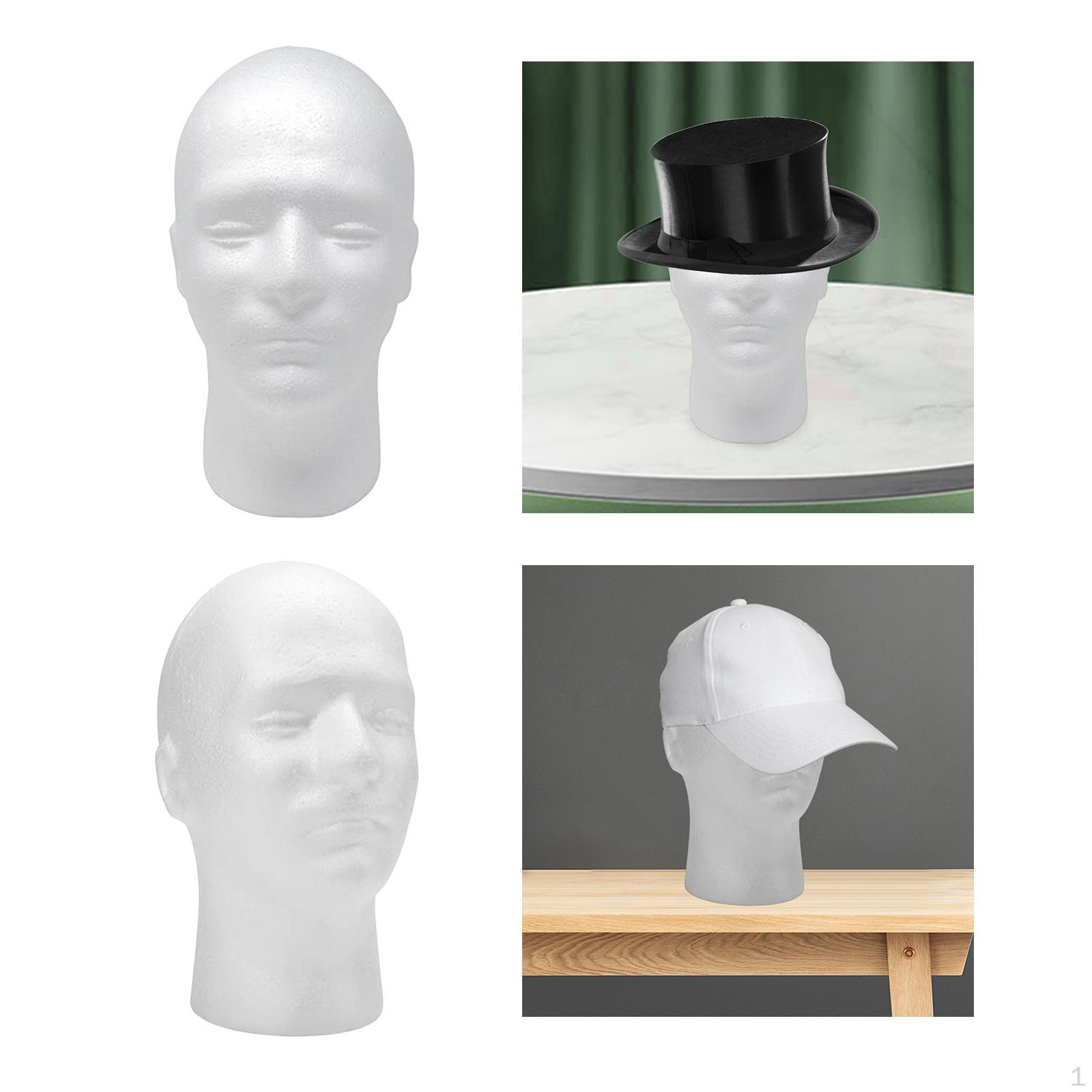 

2x Мужская пенопластовая голова-манекен, Голова-модель для демонстрации шляп, Подставка-держатель для гарнитур, Шиньонов, Для дома, Салона