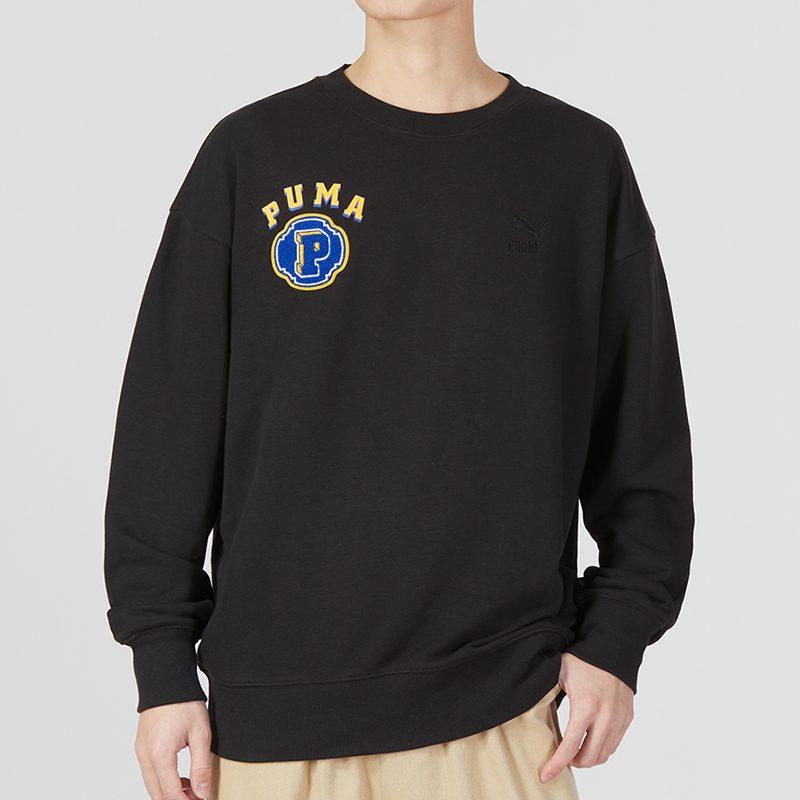 PUMA Sweatshirts Men's Black Crew Neck Moderate Regular 622275-01