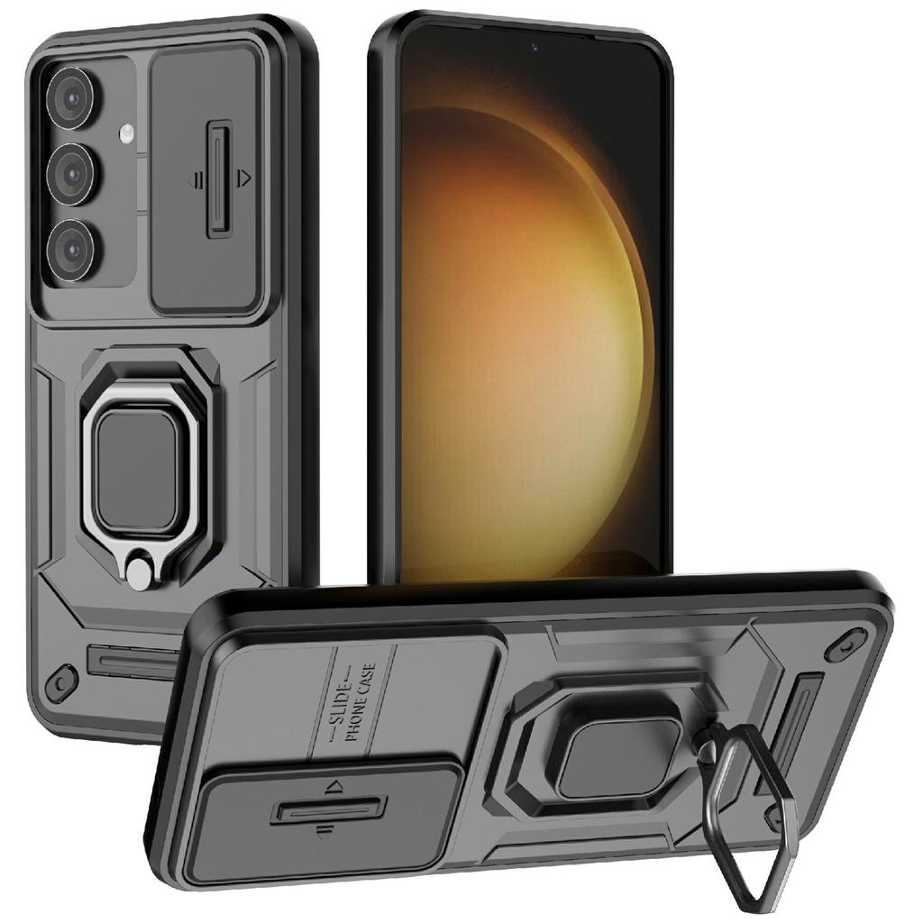 For Samsung Galaxy A56 5G Case PC+TPU Kickstand Phone Protector with Lens Cover