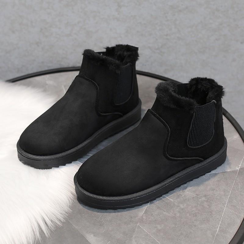 2025 Fleece-Lined Plus Size Women's Winter Slip-On Ankle Snow Boots