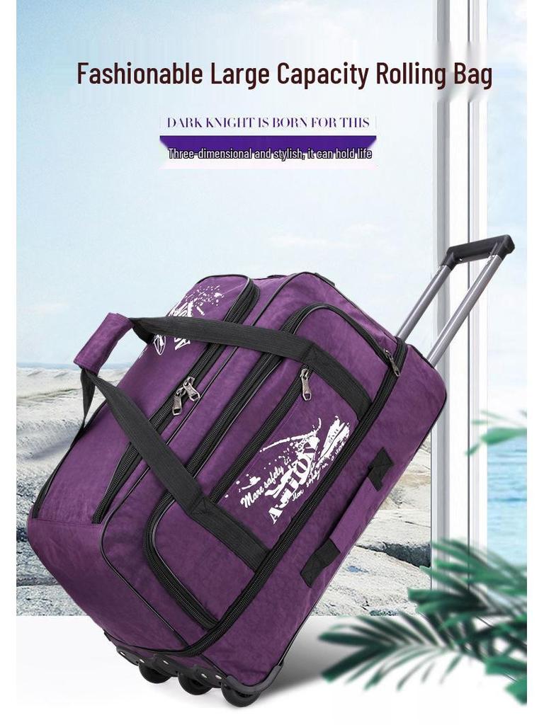 Expandable & Waterproof Oxford Cloth Rolling Duffle Bag - Large Capacity for Men, Women, Students; Foldable & Hand-Carry for Short Trips