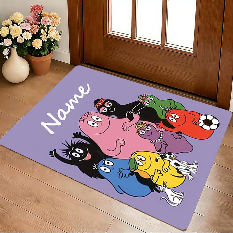 Custom Name Colorful Creatures Living Room Non-Slip Area Rug Soft Carpet for Bedroom Kids Playroom Sofa Office Home Decor Doormat