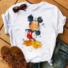Disney Cartoon Mickey Mouse Print Cotton T-Shirt Women Tops Graphic Hippie Tees Funny Harajuku T-shirt Fashion Female Tshirt