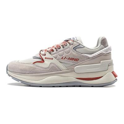 Li Ning Chuxin V2 CNY Versatile Trendy Easy Comfortable Thick Sole Height Increasing Non-Slip Wear-Resistant Casual Shoes Women Sneaker Gray AGCU062-1