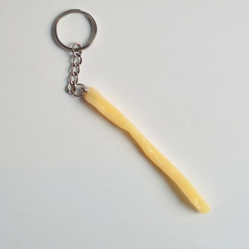 Simulation Fried Chicken Nugget Food Keychain Realistic Fake Chicken Hamburger Chips Bread Key Chain Bag Pendant Keyring