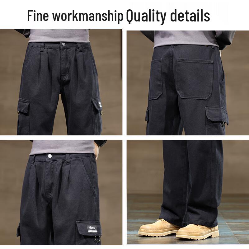 Jeep Men's Loose Straight-Leg Cargo Pants