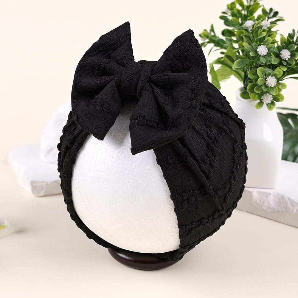 Chapeau Bébé Traversant Noeud - Mignon Chapeau Fleur Bébé avec Design Couleur Unie