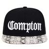 COMPTON Czapka z daszkiem z haftem Hip-hopowa czapka Snapback Płaski daszek Punk Rockowe czapki Modne czapki codzienne