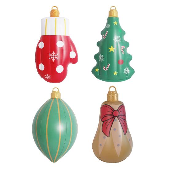 Christmas Inflatable Decoration Blow-up Xmas Tree Glove Decoration Reusable Inflatable Hanging Christmas Ball for Outdoor Indoor Festive Decor