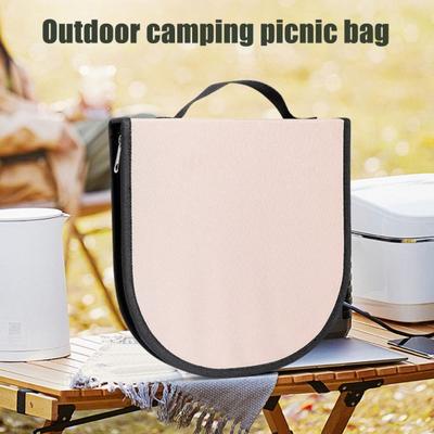 Geantă de depozitare pentru veselă Pânză Oxford Impermeabilă Fermoar Compartimentare Multifuncțională Design Pliabil Portabil Geantă de Depozitare pentru Camping