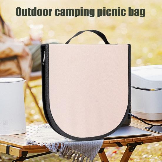 Tableware Storage Bag Oxford Cloth Waterproof Zipper Multi-Functional Partition Foldable Portable Design Camping Storage Bag