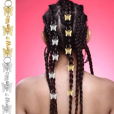 10 Stück Gold Schmetterling Dreadlocks Perlen Haarperle Dreadlock Braut Haarringe Dekor Flechten Haarnadeln Flechter Styling Zubehör