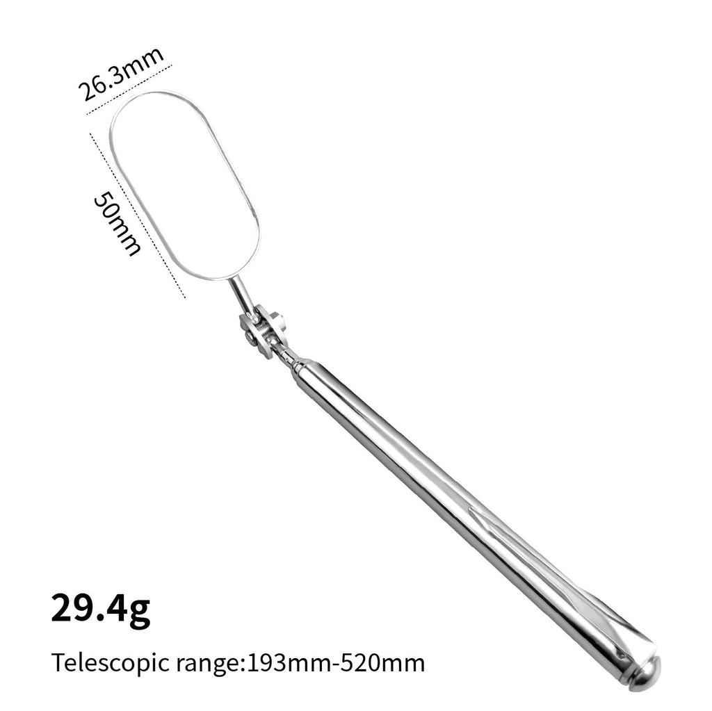 Geinbei Zatahovací inspekční zrcátko se světlem - Nastavitelný směr: Čtvercová, kulatá, oválná zrcátka pro údržbu automobilu