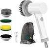 Scrubber, Cordless Electric Cleaning Brush, Waterproof Rotating Shower Brush, with 3 Replaceable Heads, Suitable