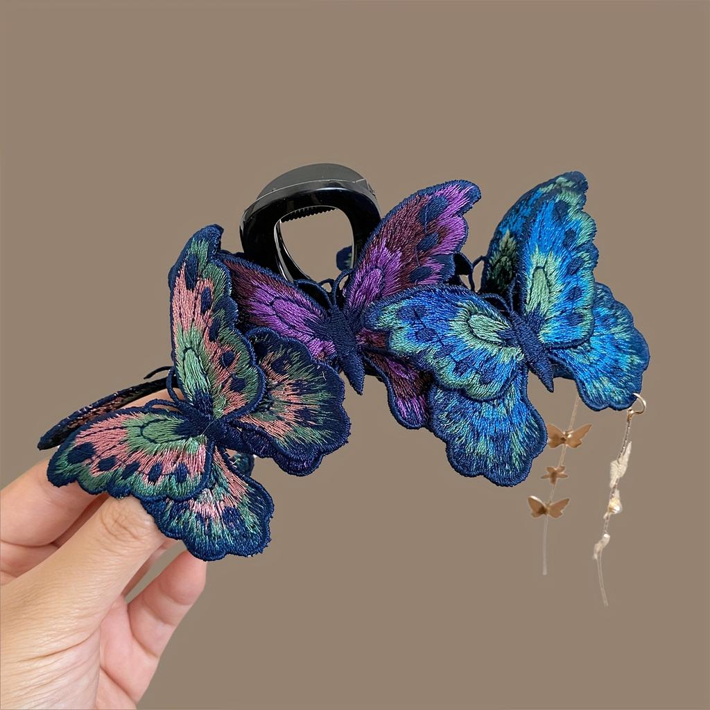 Vintage Butterfly Hair Clips for Women, Ponytail Holders with Butterfly, Perfect for Braids and Waves, Butterfly Hair Clips