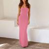 Women's Fashion Casual Summer Color Backless Sleeveless Slim Fit Suspender Dress