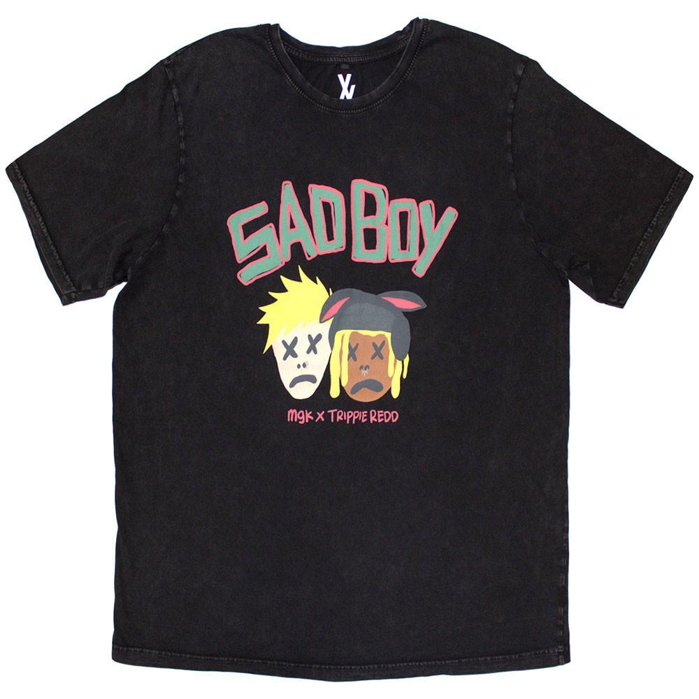 Men s Machine Gun Kelly (Music) Sad Boy Stone Wash T-shirt Large Black S