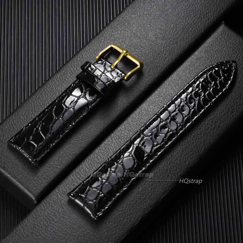 Cinturini per Orologi in Pelle con Motivo Coccodrillo Fibbia a Farfalla con Passante Uomo 12mm/14mm 16mm 18mm 19mm 20mm 22mm 24mm