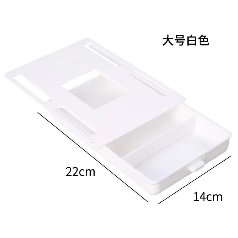 HEYEJET Hidden Drawer Organizer No-Punch Under Desk Stationery Box Paste Small Drawer Tray Under Drawer Storage bak to school