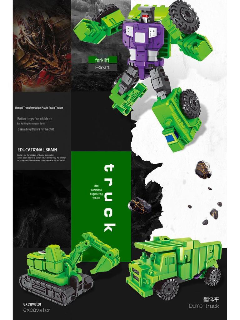 6-in-1 Transforming Construction Vehicle & Robot Toy for Kids