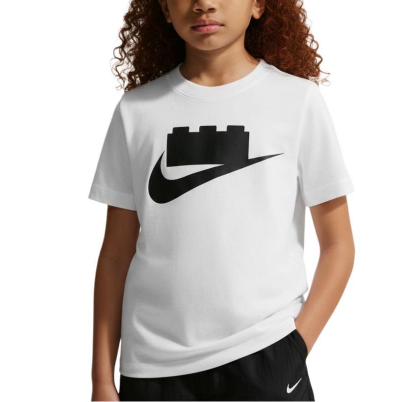 

Nike X LEGO T-Shirt Casual Lightweight Logo Cotton Pullover Short Sleeve Kids tops II5198-100 XL