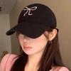 Women's Sweet Bowknot Embroidery Baseball Cap Solid Color Korean Style Peaked Cap Outdoor Soft Cotton Snapback Sun Visor Hat