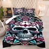 Skull Theme Home Comforter Quilted Blanket Goose Down Duvet Quilt Cover King Queen 3D Blanket Size Twin Quilt Set