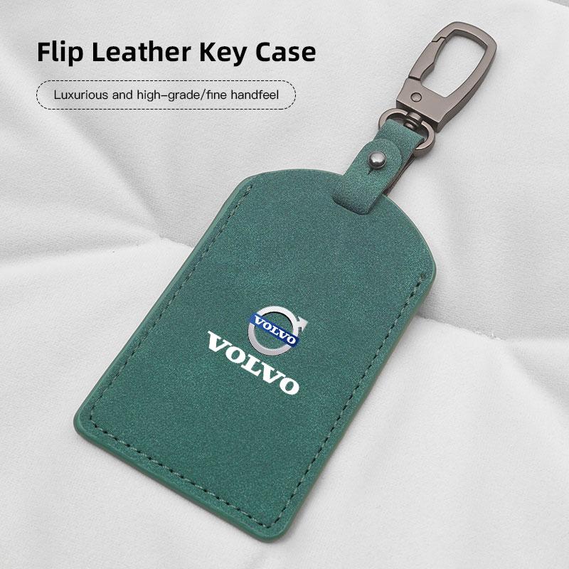 Car Key Bag Card Holder Leather Card Bag Pendant For Volvo V60 V40 XC90 S60 C30 XC60 V50 V70 S90 Rdesign AWD Car Key Card Case