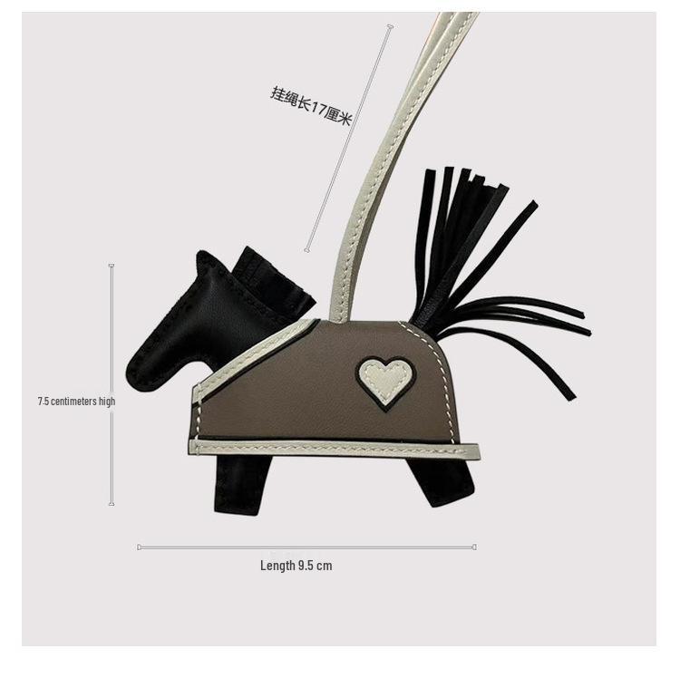 Love Heart Leather Pony Charm Keyring & Ornament Cape