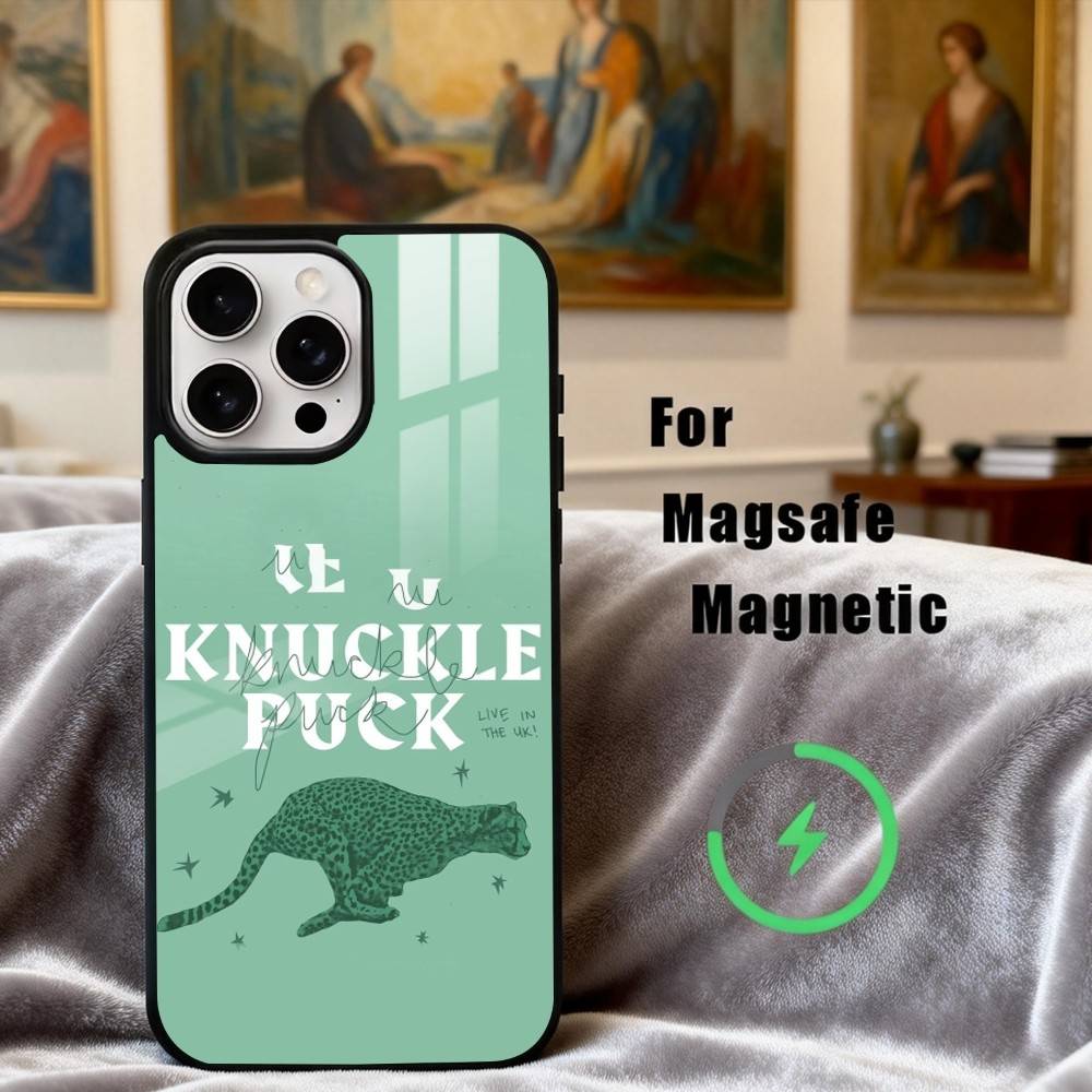 Pop-Rock K-Knuckle P-Puck Band Handyhülle Für iPhone17,16,15,14,13,12,11 Plus,Pro Max Magnetisch Für Magsafe Kabelloses Laden