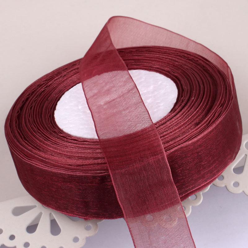 2,5 cm breites, transparentes Satinband aus Schneegarn für Bastelarbeiten und Haarschmuck