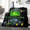 1Pc John Deere Tractor Collection Blanket Soft Throw Blanket For Home Bedroom Bed Sofa Travel Office Solid Christmas Blanket